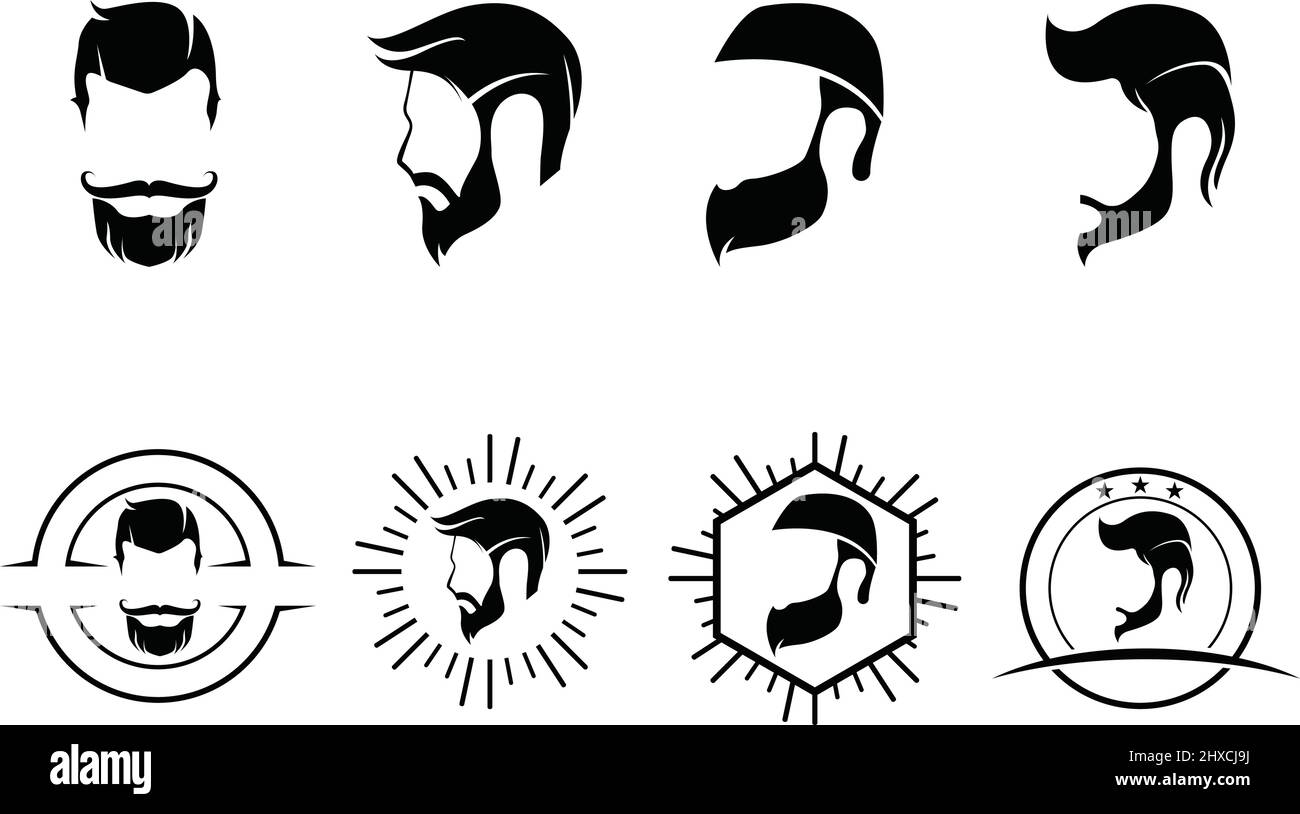 Logo et symbole barbe et moustache Illustration de Vecteur