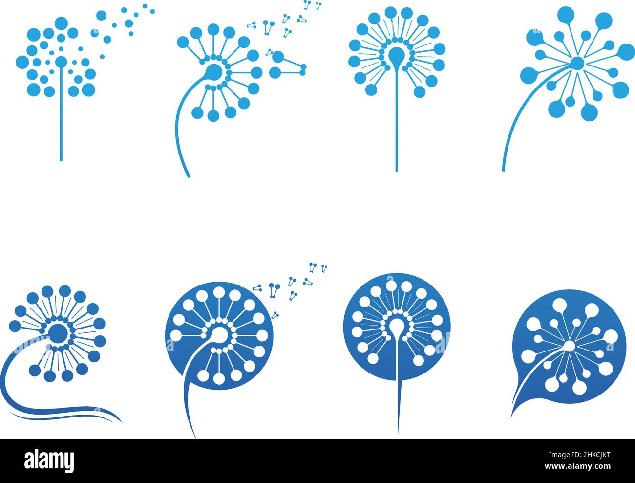 icône vectorielle du logo pissenlit de fleur Illustration de Vecteur