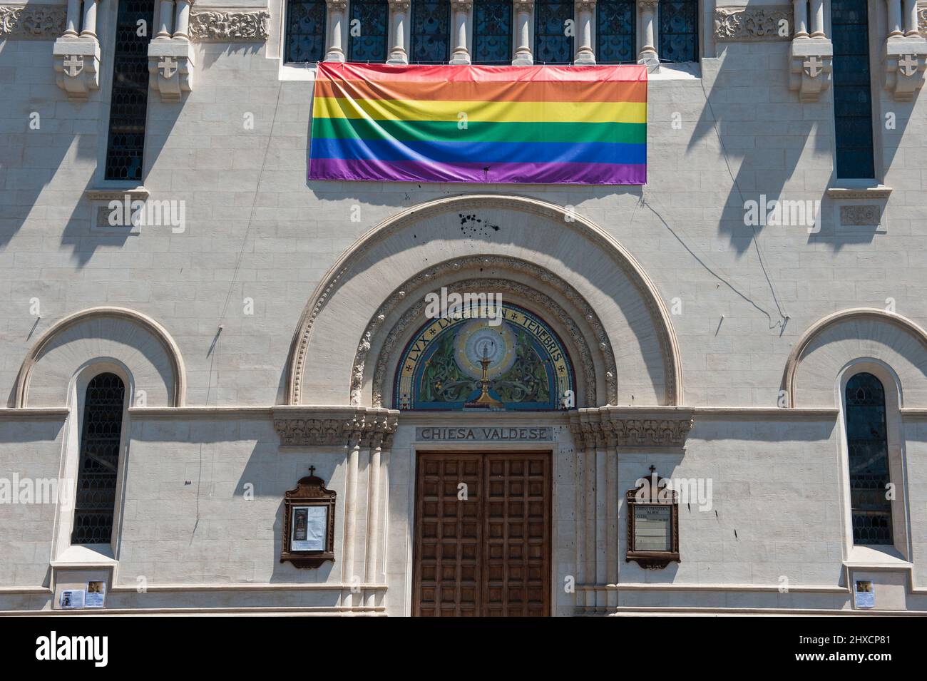 Rome, Italie 15/05/2014: Eglise chrétienne évangélique Waldensienne sur la Piazza Cavour. ©Andrea Sabbadini Banque D'Images