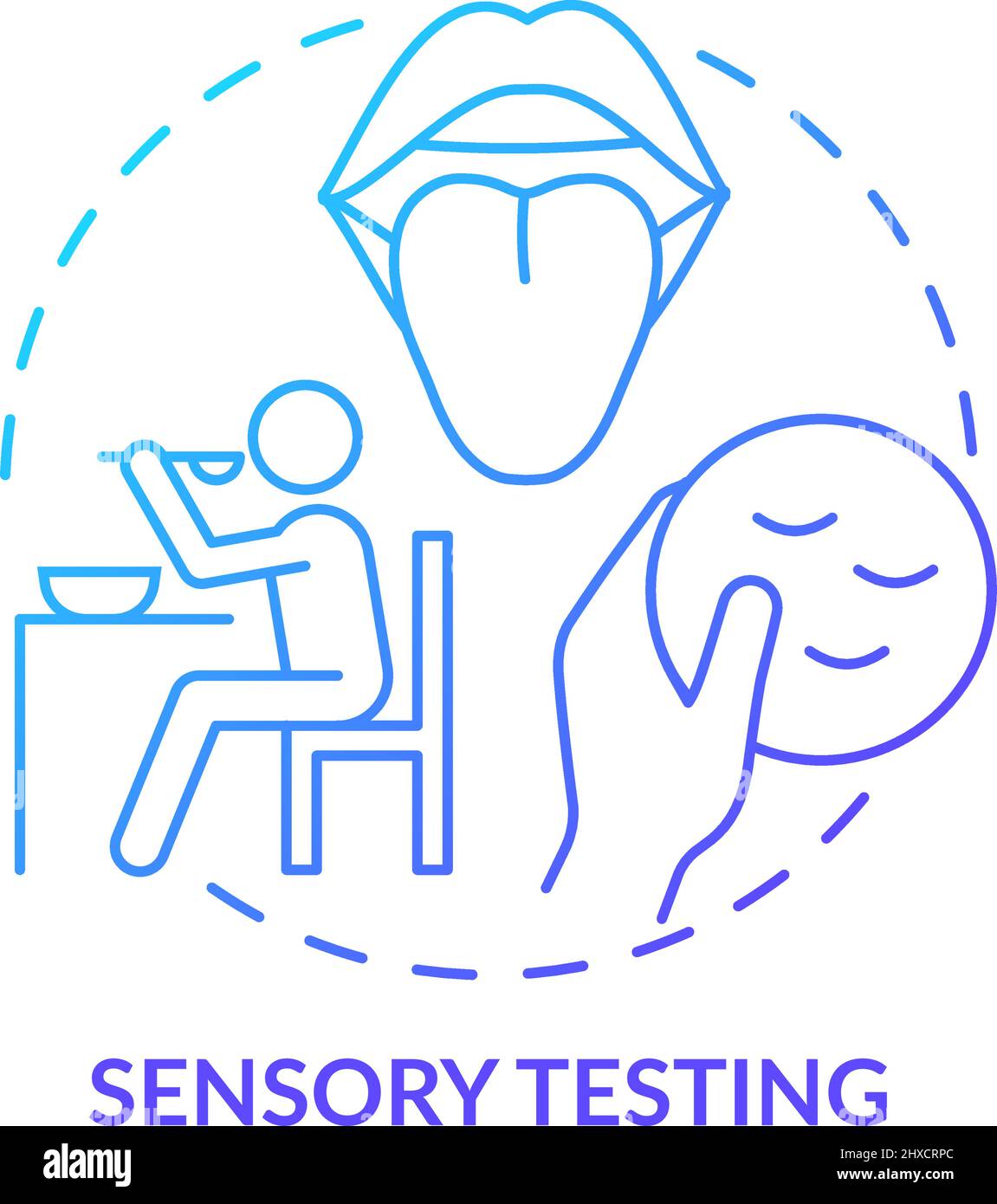 Icône de concept de gradient bleu pour les tests sensoriels Illustration de Vecteur