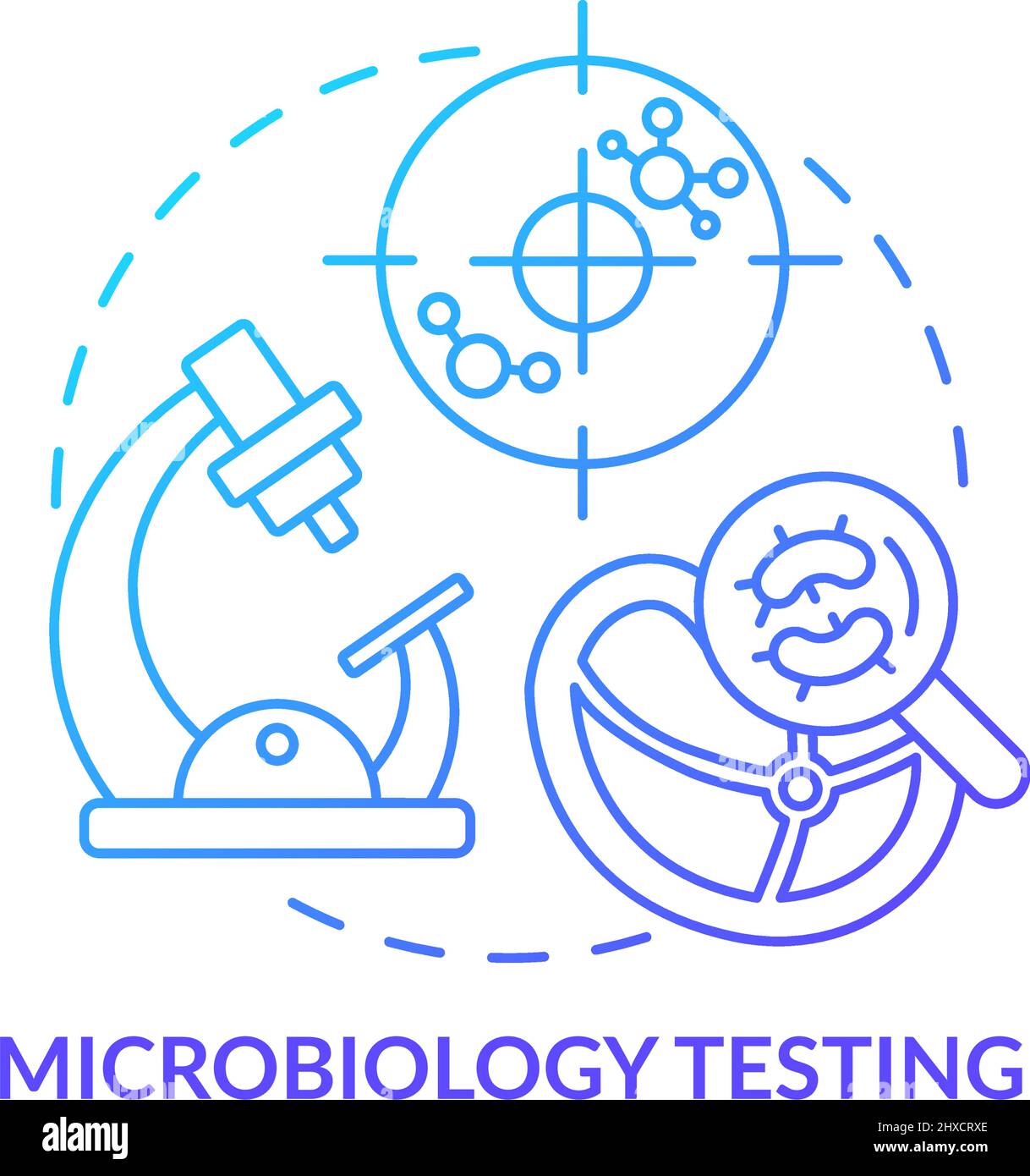 Icône de concept de gradient bleu pour le test de microbiologie Illustration de Vecteur