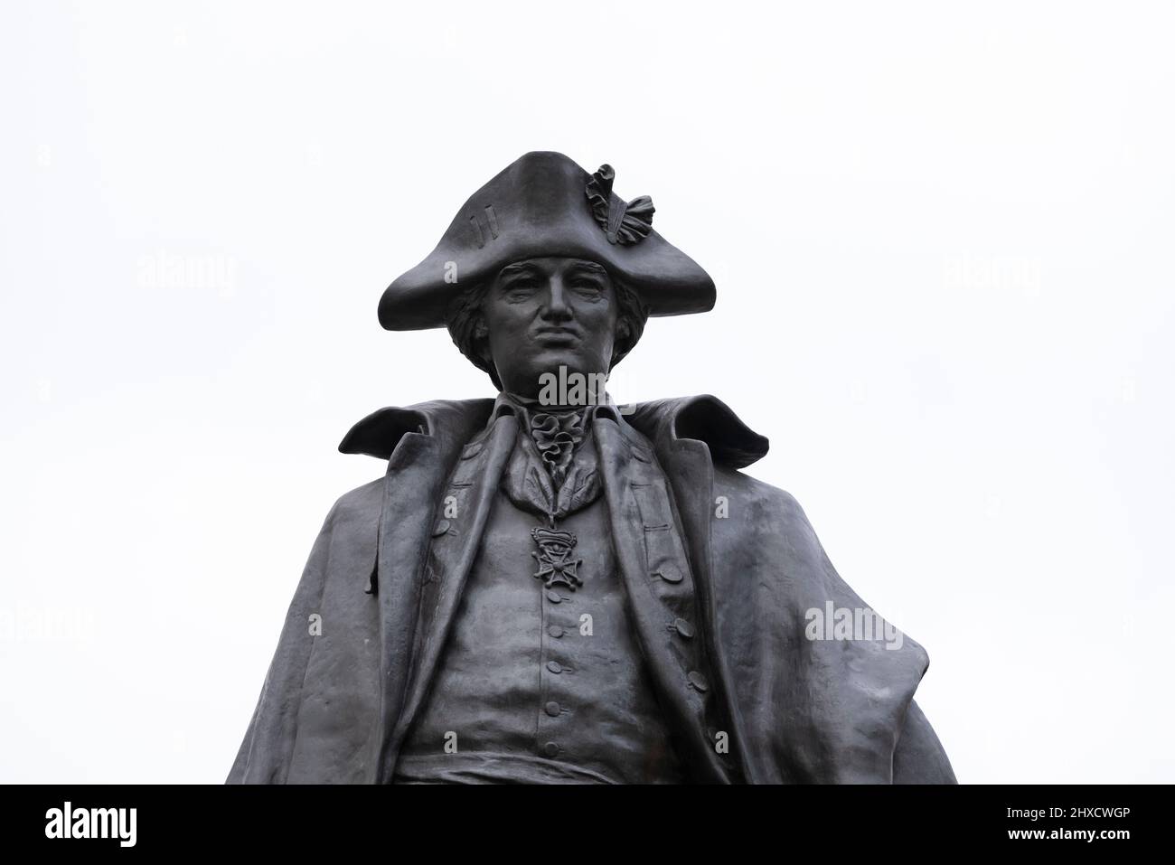 Allemagne, Saxe-Anhalt, Magdebourg, monument du général Friedrich Wilhelm von Steuben, a combattu dans la guerre américaine d'indépendance, est né à Magdebourg le 17 septembre 1730. Banque D'Images