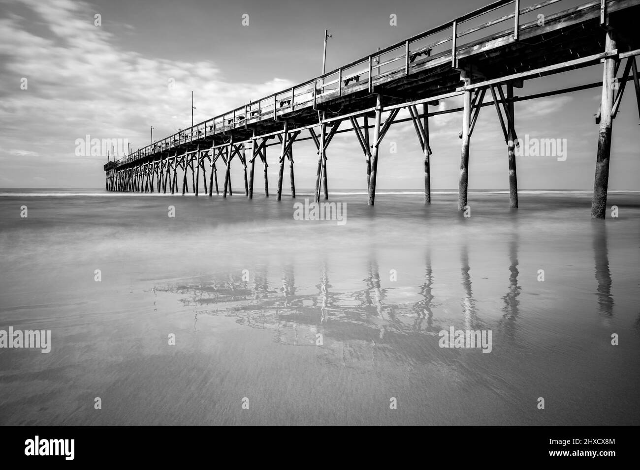 Pier at Sunset Beach, Caroline du Nord, États-Unis Banque D'Images