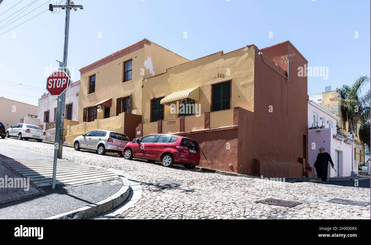 Bo-Kaap Maisons colorées le Cap Afrique du Sud Banque D'Images