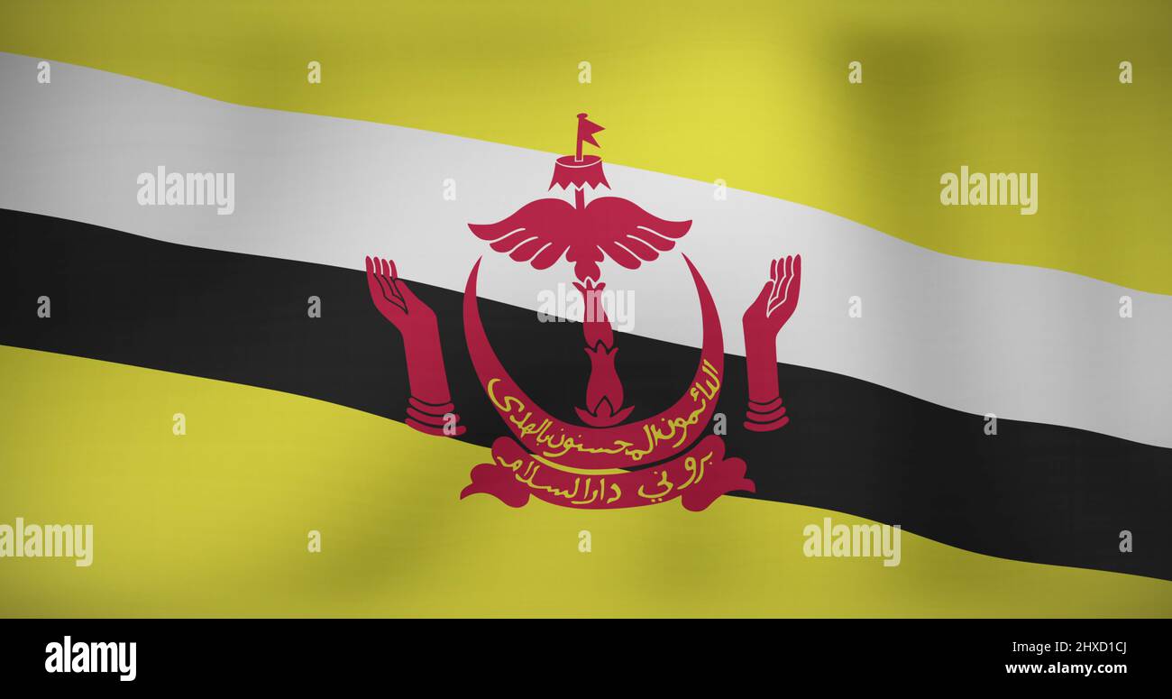 Image du drapeau émouvant du brunei Banque D'Images