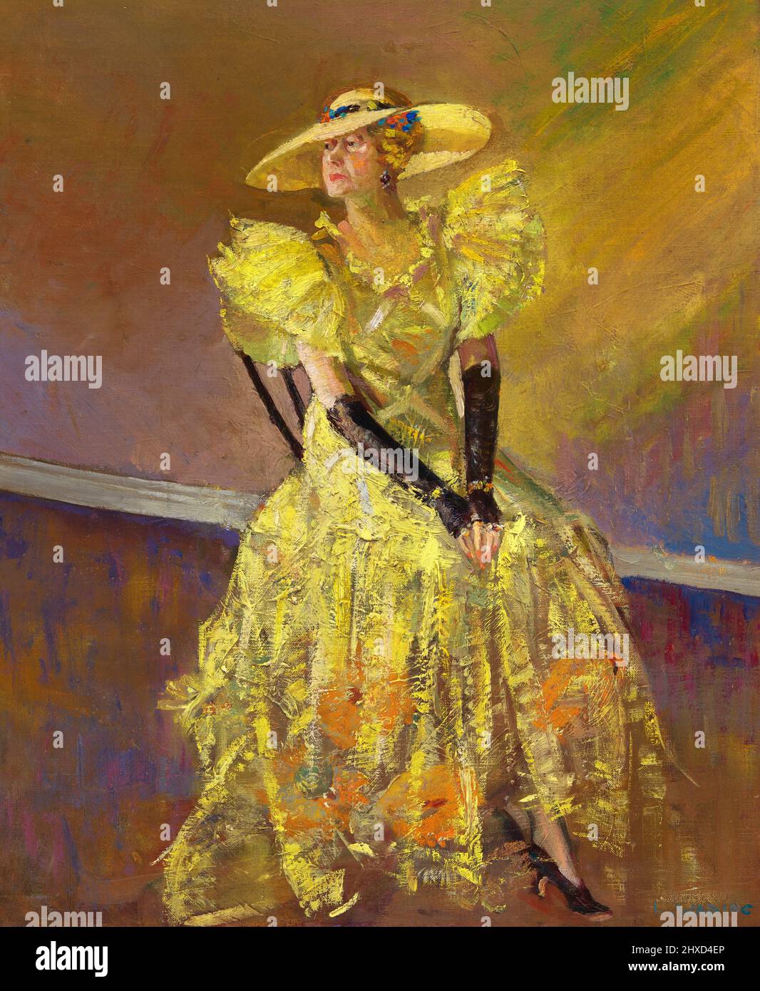 Portrait du poète, journaliste et activiste politique américain Alice Dunbar Nelson (1875-1935) par Laura Wheeler Waring, huile sur toile, 1927 Banque D'Images