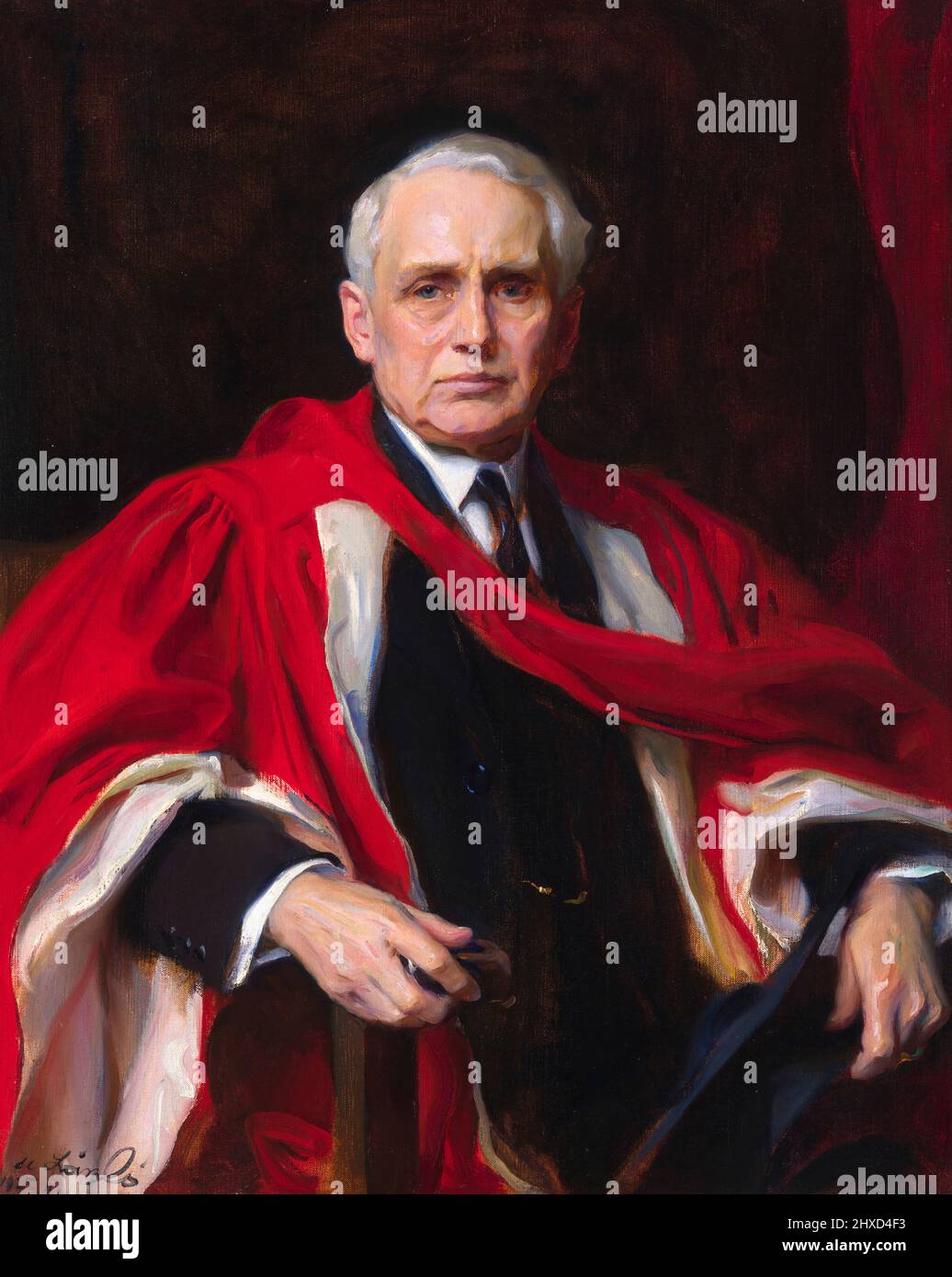 Portrait de l'ancien secrétaire d'État américain Frank Billings Kellogg (1856-1937) par Philip Alexius de László, huile sur toile, 1925 Banque D'Images