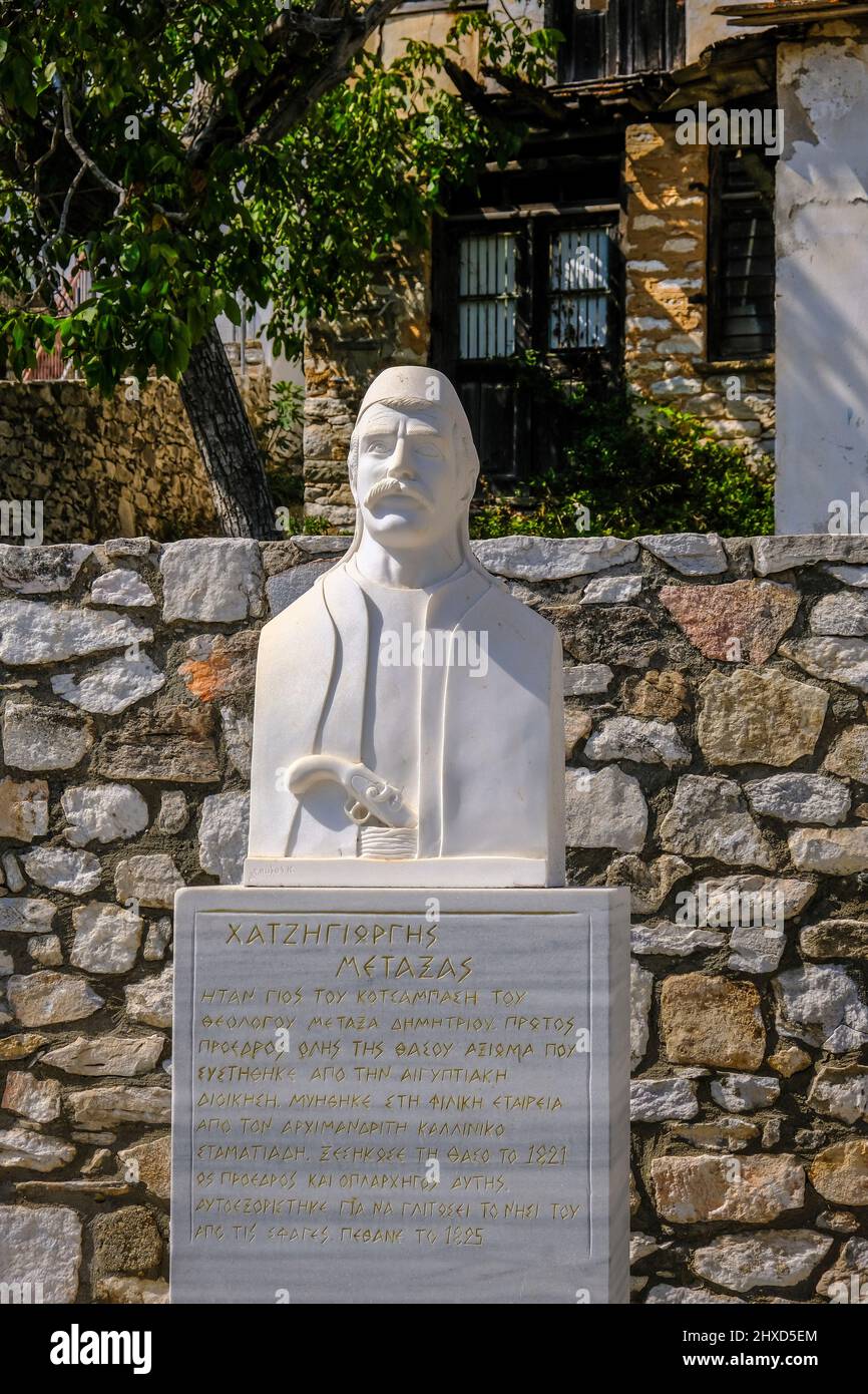 Village de montagne, Theologios, Thassos, Grèce Banque D'Images