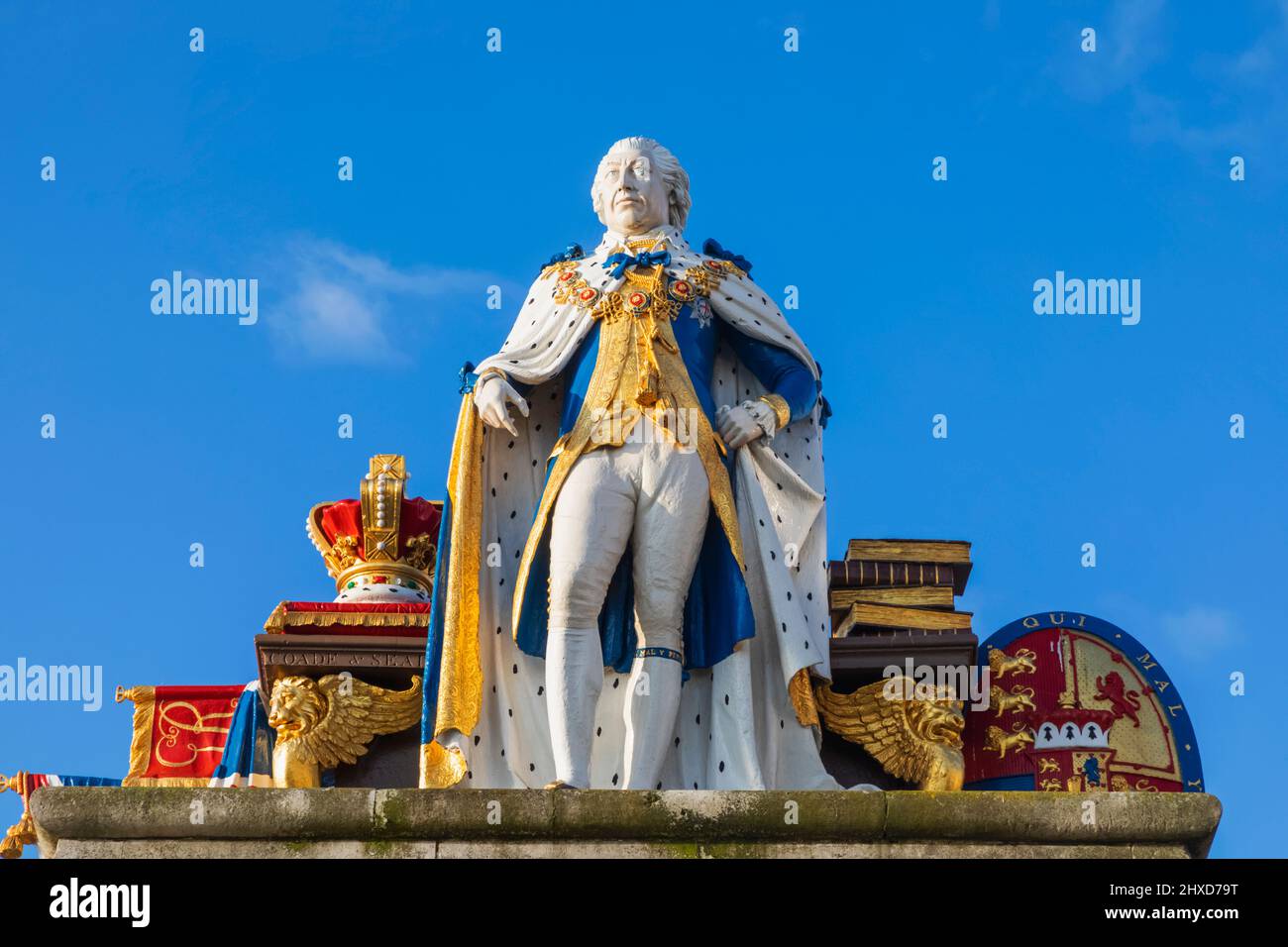 Angleterre, Dorset, Weymouth, l'Esplanade de Weymouth, Statue de George The Third Banque D'Images