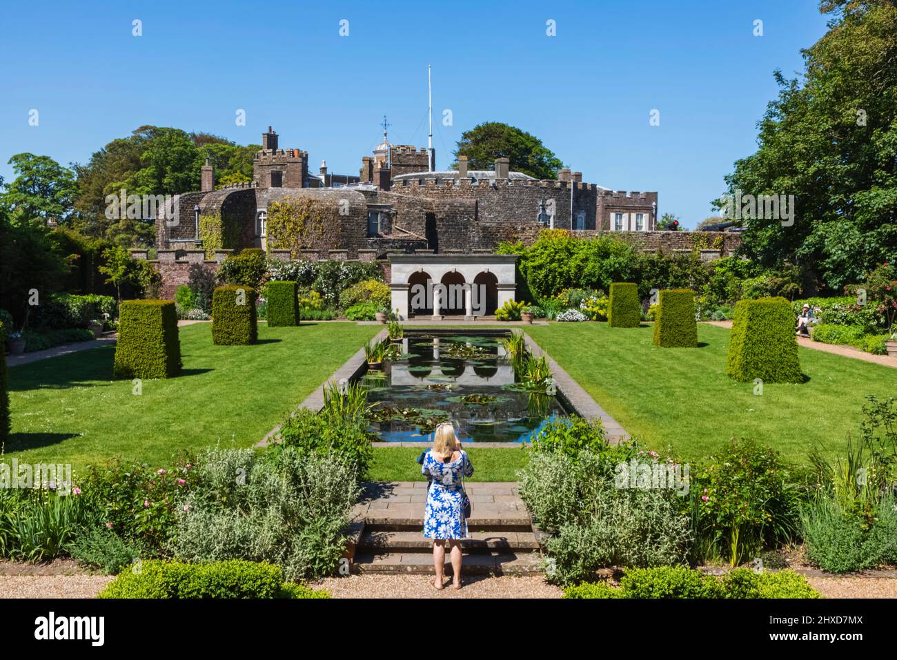 Angleterre, Kent, Walmer, château de Walmer, jardin des mères de la Reine Banque D'Images