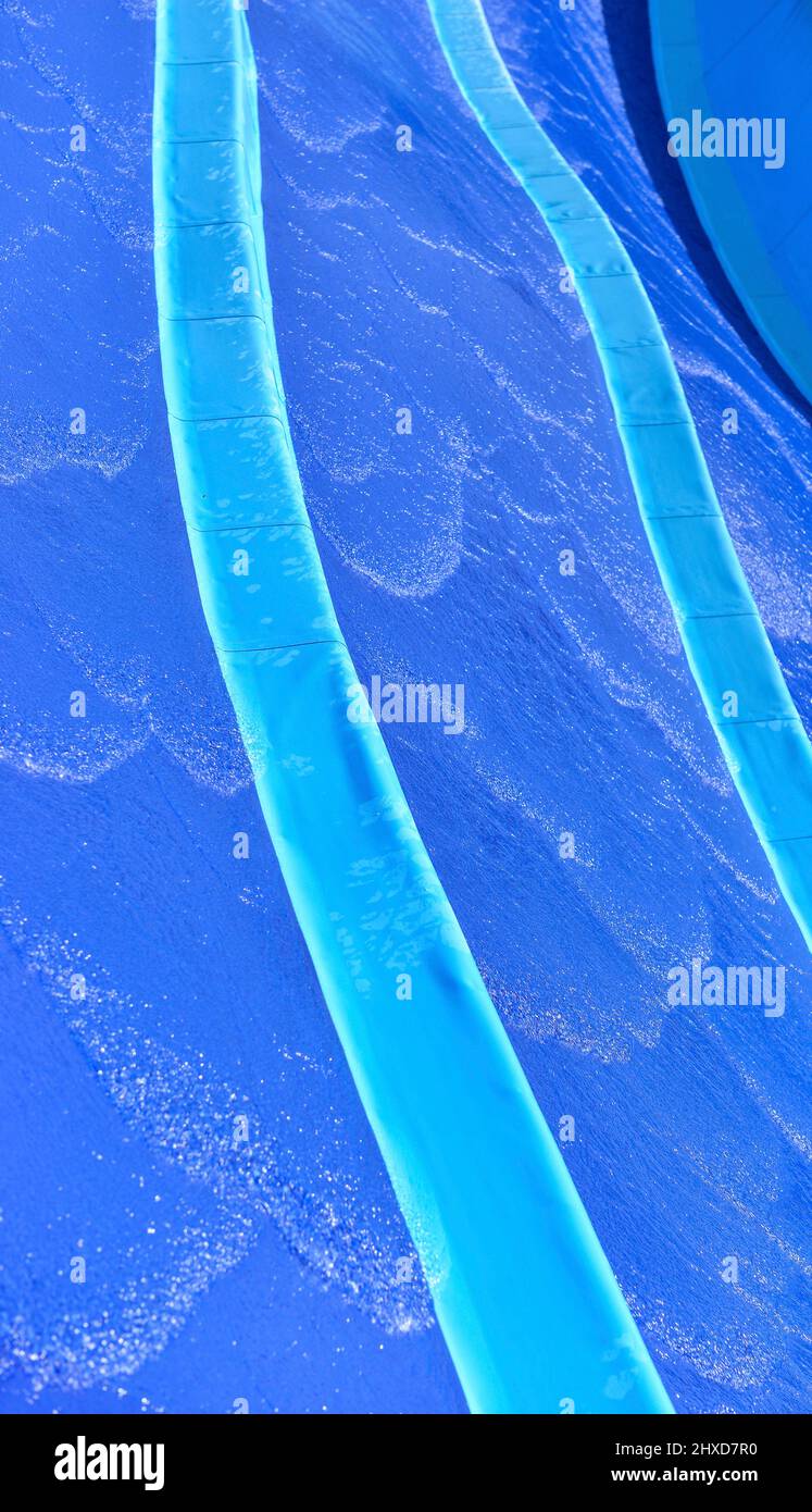 Toboggan dans un spa thermal, Banovci, Slovénie Banque D'Images