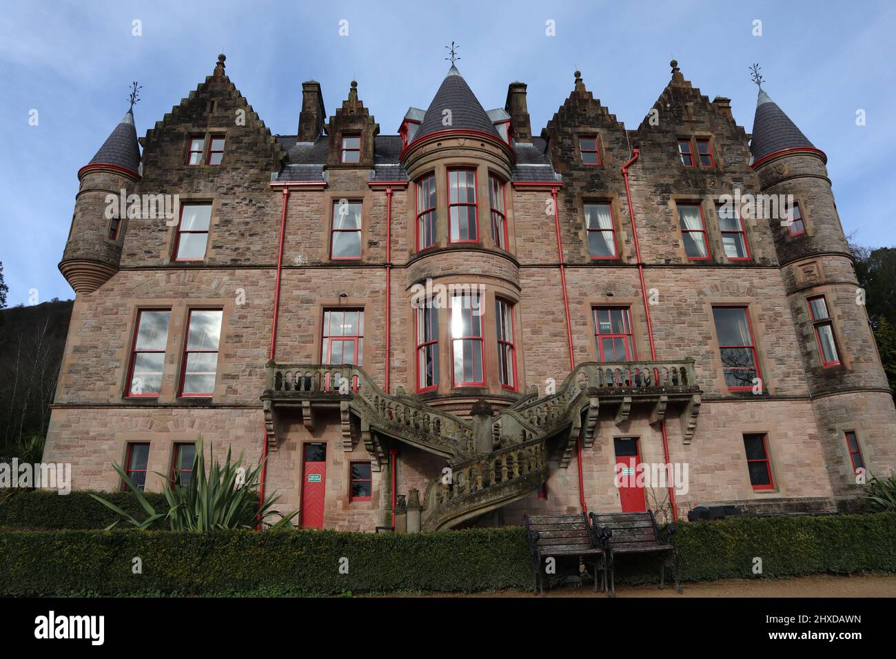 Château et escalier de Belfast Banque D'Images