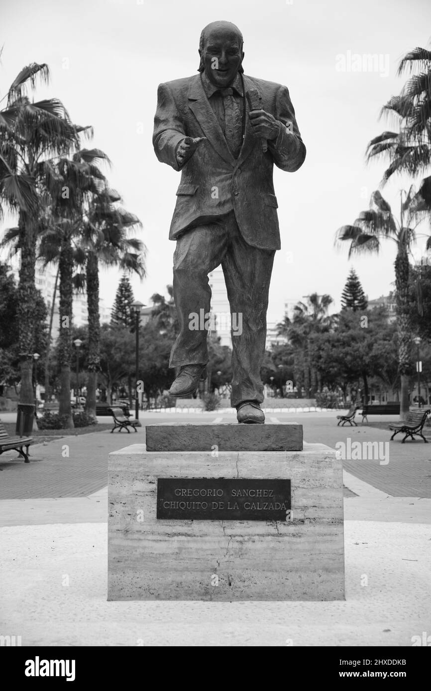 Sculpture de Chiquito de la Calzada à Malaga, Espagne. Banque D'Images