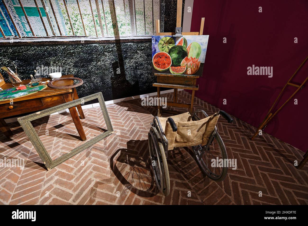 Nichelino, Italie. 11th mars 2022. Nichelino, Italie. Frida Kahlo à travers la lentille de l'exposition Nickolas Muray à Stupinigi (Turin) avant l'ouverture. Credit: MLBARIONA/Alamy Live News Banque D'Images