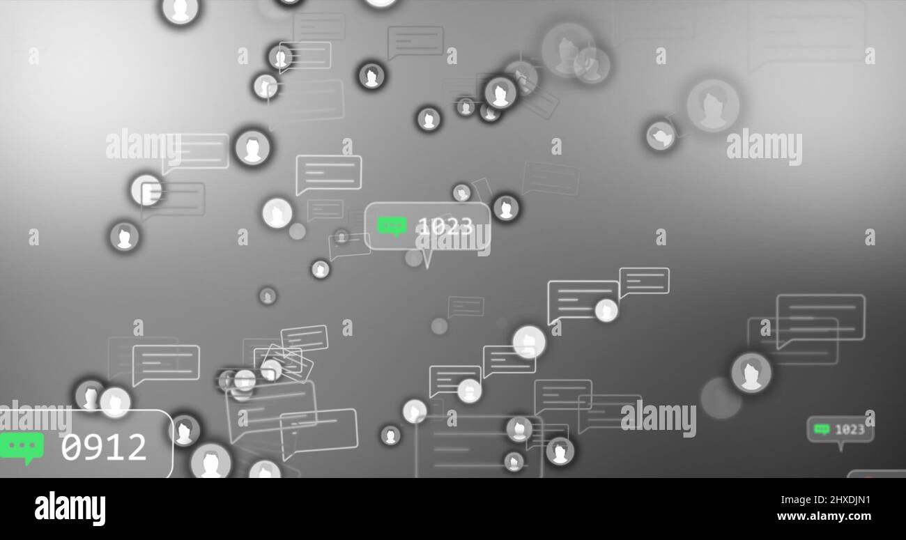 Illustration des icônes de support sur fond gris Banque D'Images