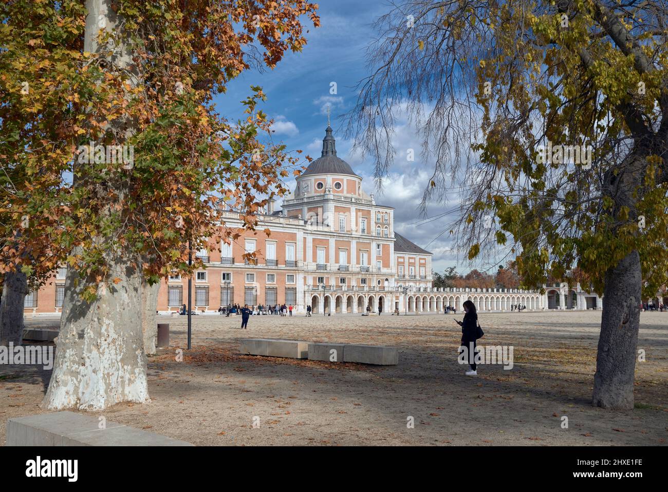 Plaza de Parejas dans le Palais Royal de la ville d'Aranjuez, Madrid, Espagne, Europe Banque D'Images