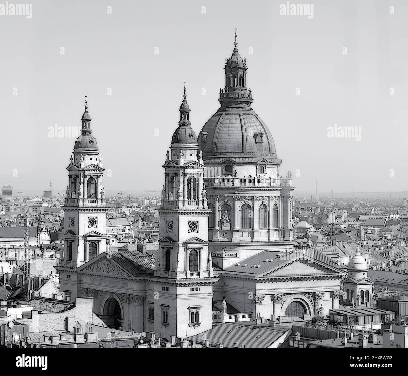 Vue aérienne de Saint-Étienne à Budapest Banque D'Images