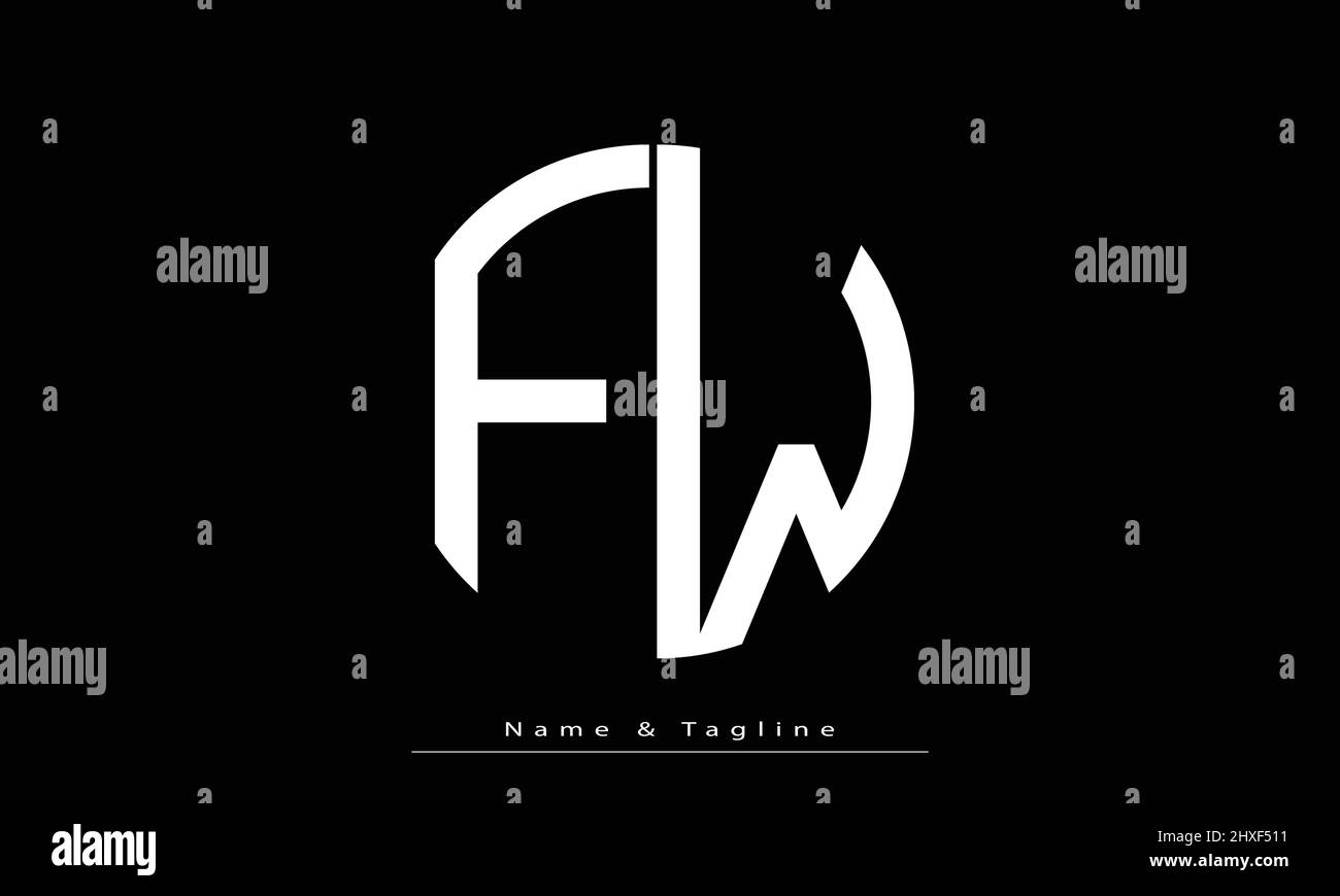 Lettres de l'alphabet initiales Monogram logo FW , WF Illustration de Vecteur