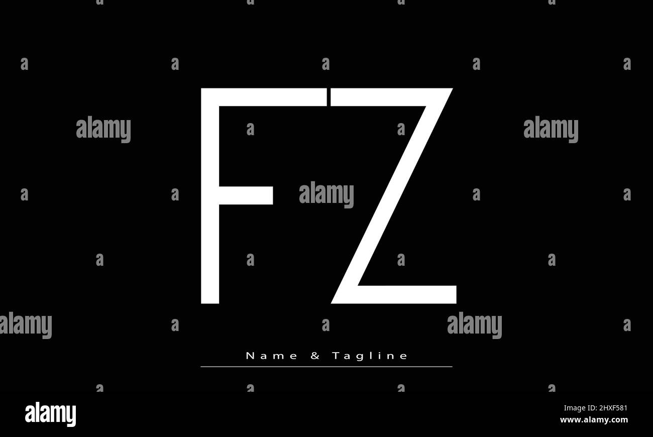 Lettres de l'alphabet initiales Monogram logo FZ , ZF Illustration de Vecteur