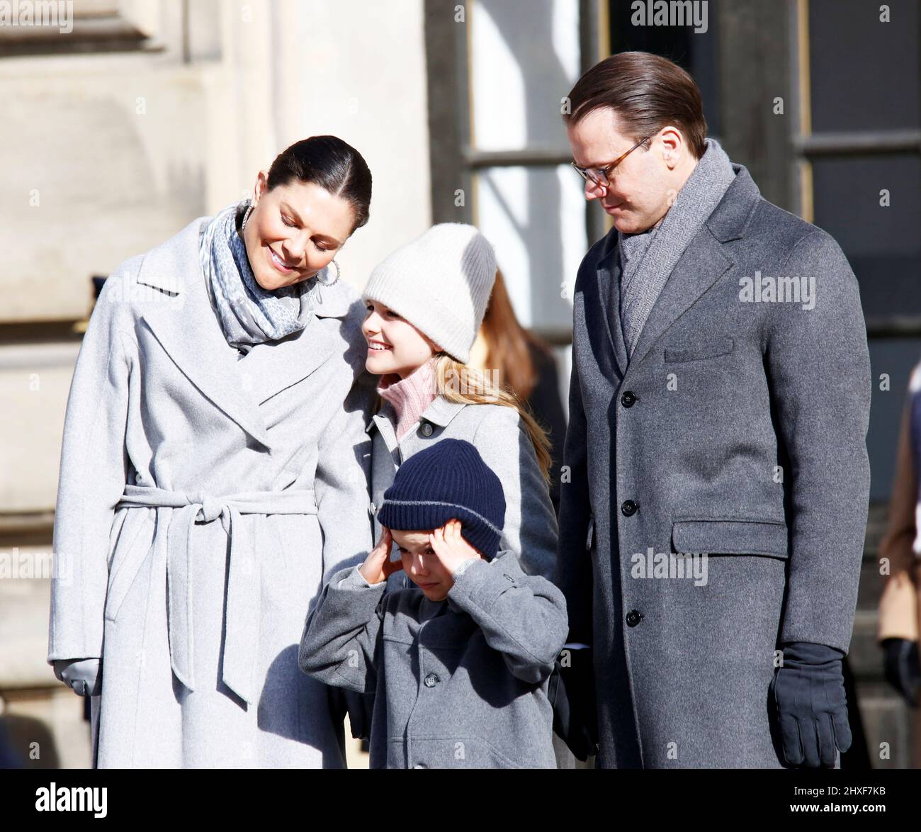 STOCKHOLM 20220312 Princesse Victoria, Prince Oscar, Princesse Estelle et Prince Daniel lors de la célébration de la fête du nom au Château de Stockholm. Photo : Johan Jeppsson / TT code 10730 Banque D'Images