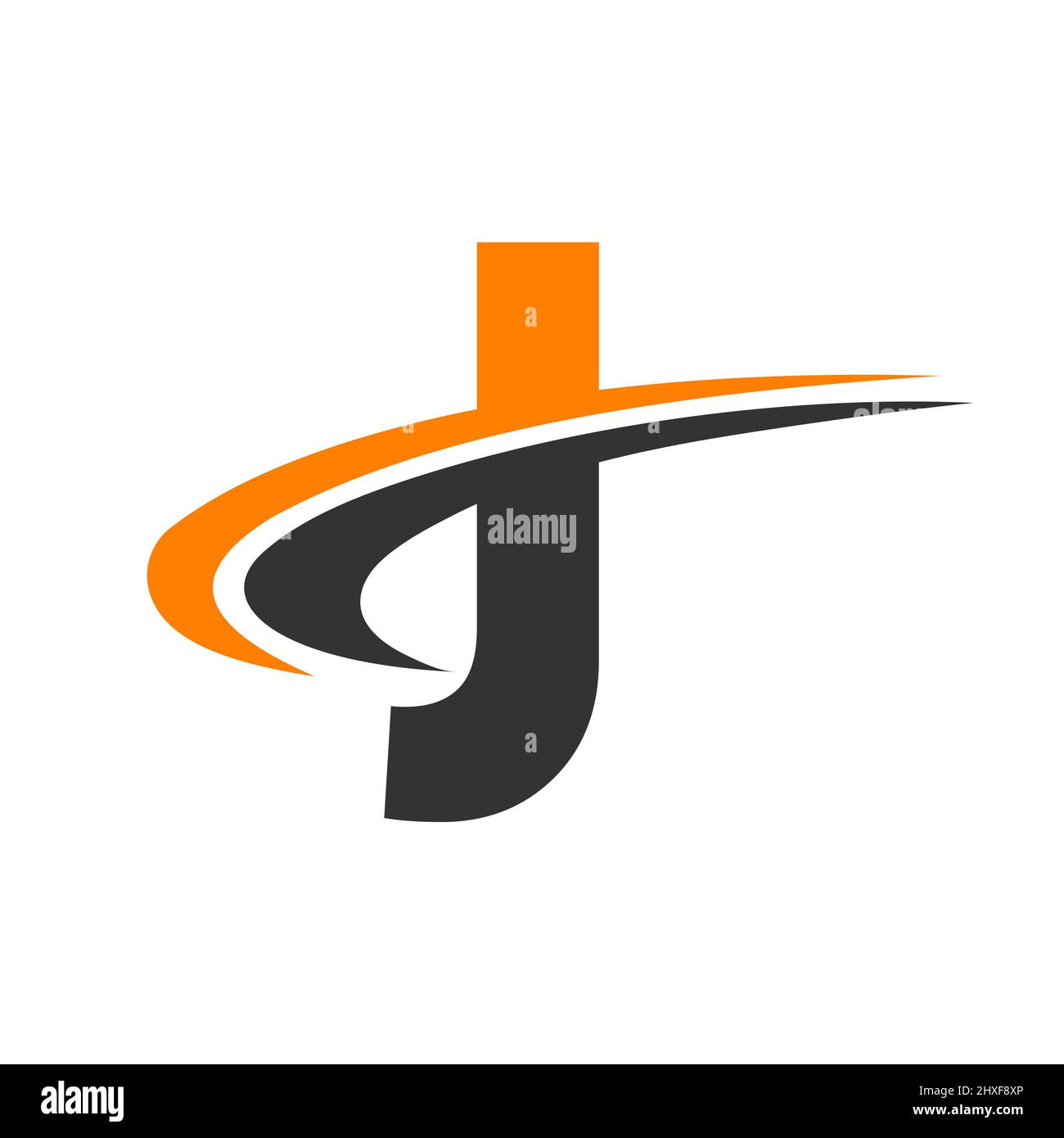 Lettre J logo Design pour le marketing et la finance. Signature du logo J initial Illustration de Vecteur