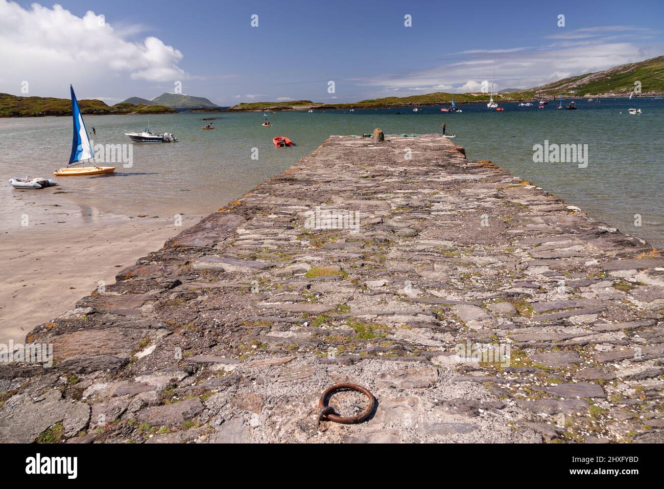 Plage de Derrynane sur la côte Atlantique du comté de Kerry, Irlande Banque D'Images