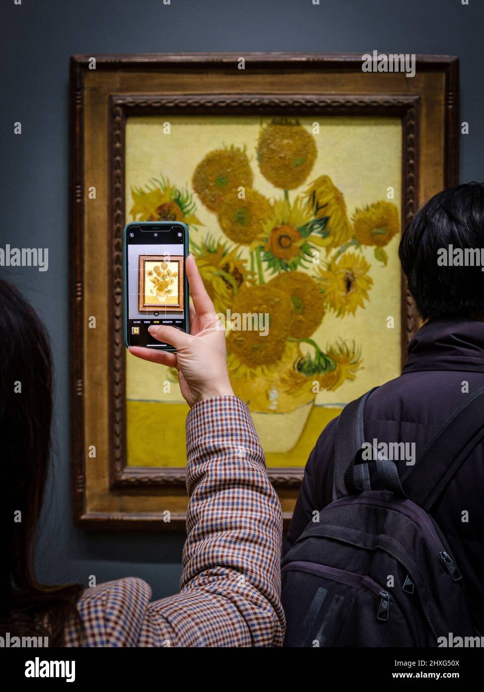 Vincent Van Gogh, tournesols, 1888, huile sur toile, National Gallery, Londres, Angleterre, Grande-Bretagne. Banque D'Images