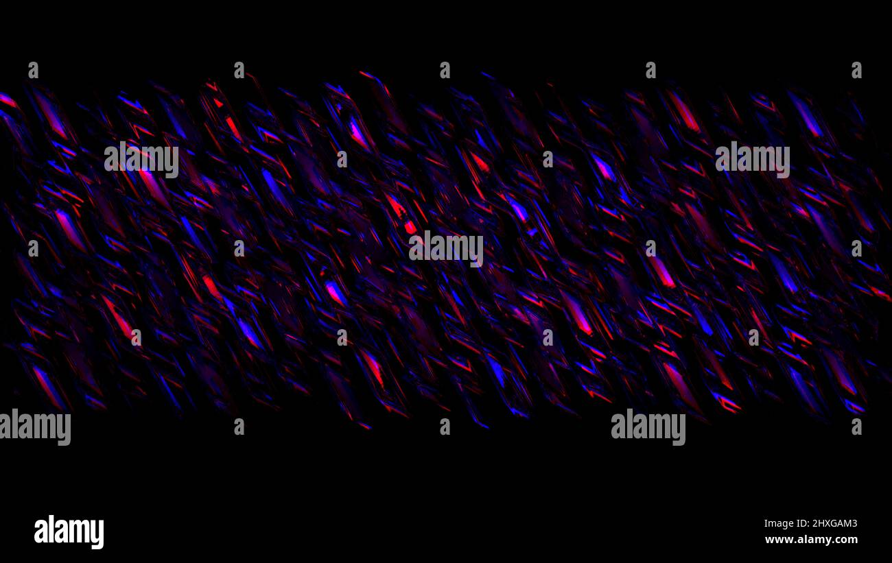 Effet de flou flou flou sur fond noir, boucle transparente. Mouvement. Lumières diagonales à boucle continue. Banque D'Images