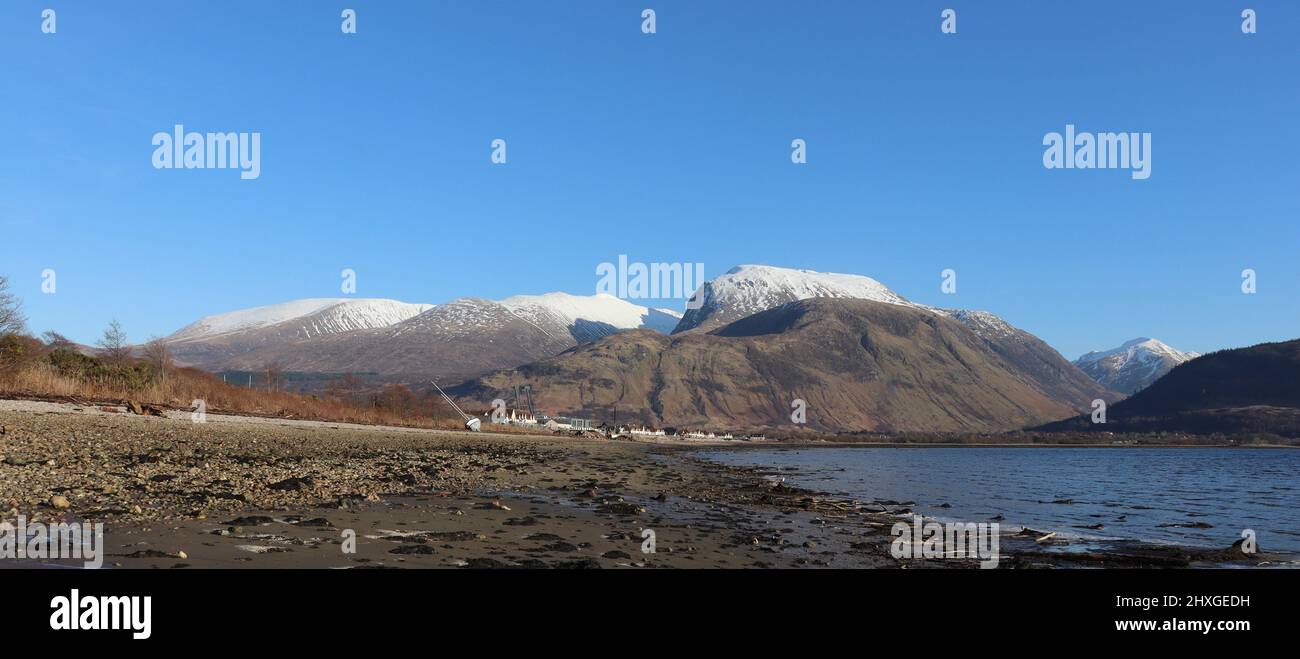 Ben Nevis et Corpach Banque D'Images