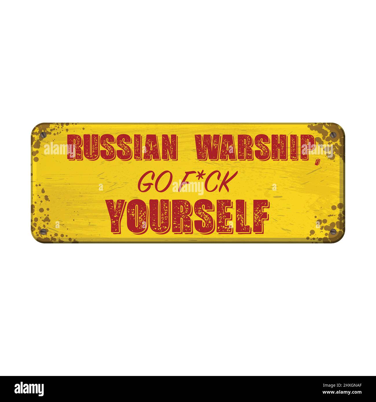 Le slogan de guerre du navire de guerre russe Ukraine Illustration de Vecteur