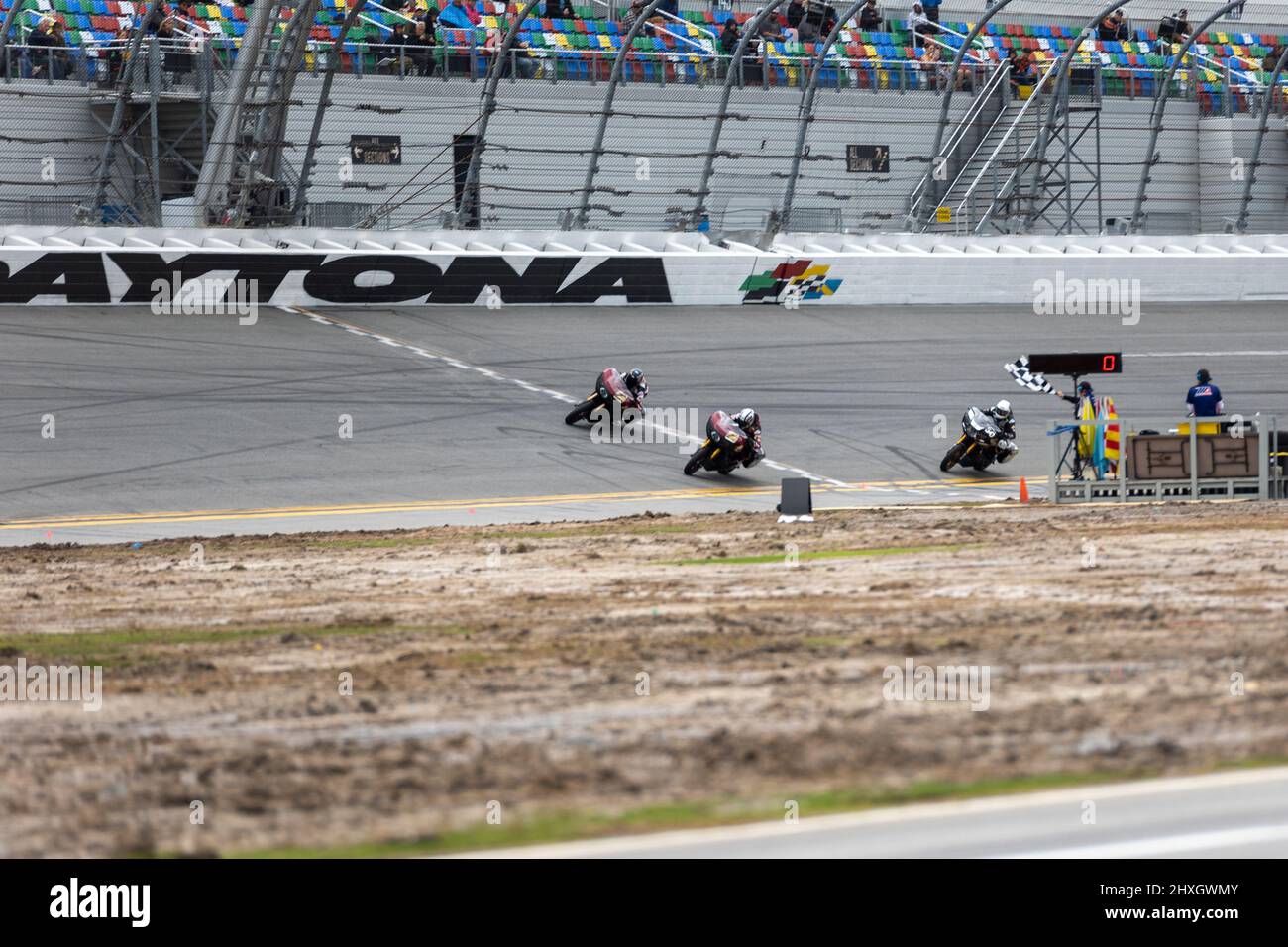 Daytona Beach, Floride, États-Unis. 12th mars 2022. 99 Jeremy Williams, VAINQUEUR de Mission King of the Baggers au Daytona International Speedway à Daytona Beach, Floride. 2022, MotoAmerica, stade de l'AMA Superbike et de la série de courses automobiles sur route la plus importante d'Amérique du Nord. Credit: Yaroslav Sabitov/Oui Market Media/Alamy Live News Banque D'Images
