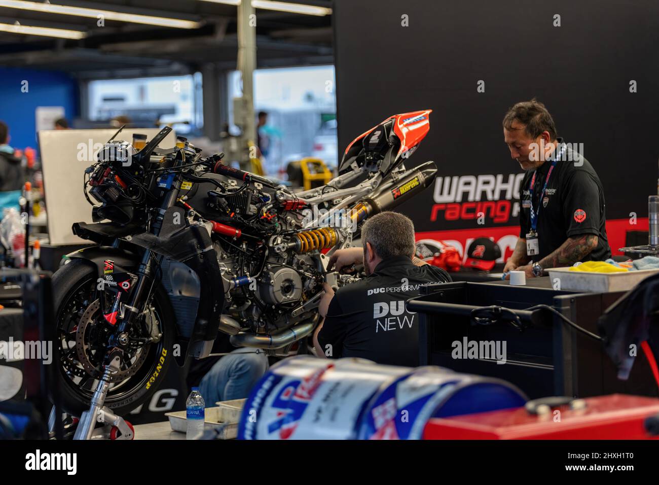 Daytona Beach, Floride, États-Unis. 12th mars 2022. Garage, arrêt à la fosse pendant le Daytona 200 au Daytona International Speedway à Daytona Beach, FL Banque D'Images