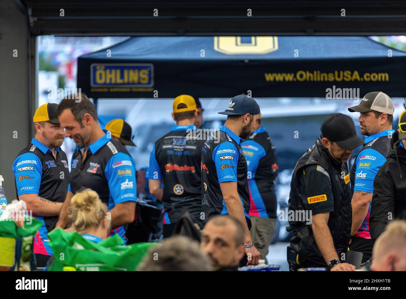 Daytona Beach, Floride, États-Unis. 12th mars 2022. Garage, arrêt à la fosse pendant le Daytona 200 au Daytona International Speedway à Daytona Beach, FL Banque D'Images