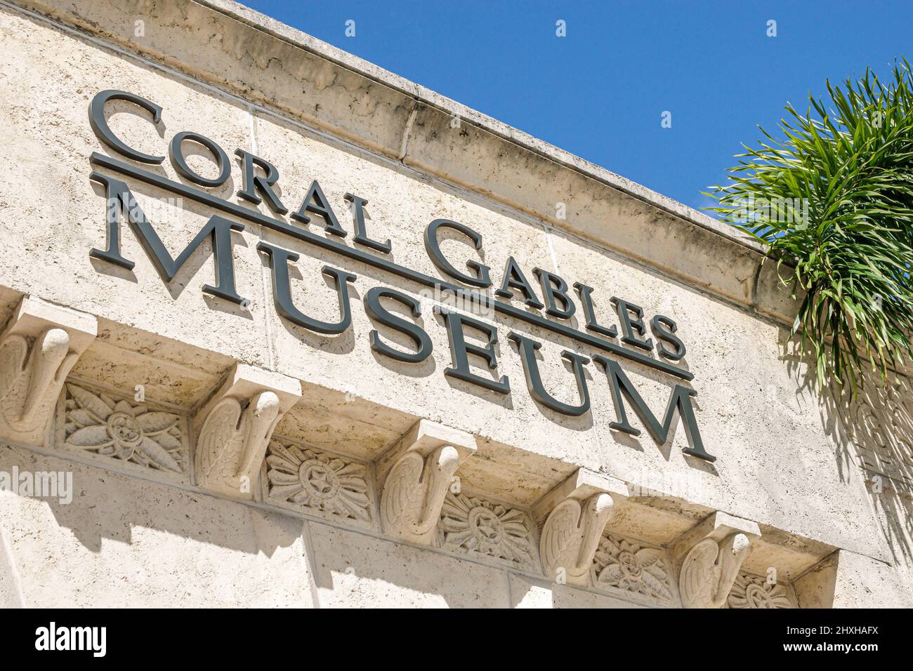 Coral Gables Florida Miami panneau du musée Coral Gables entrée extérieure Banque D'Images