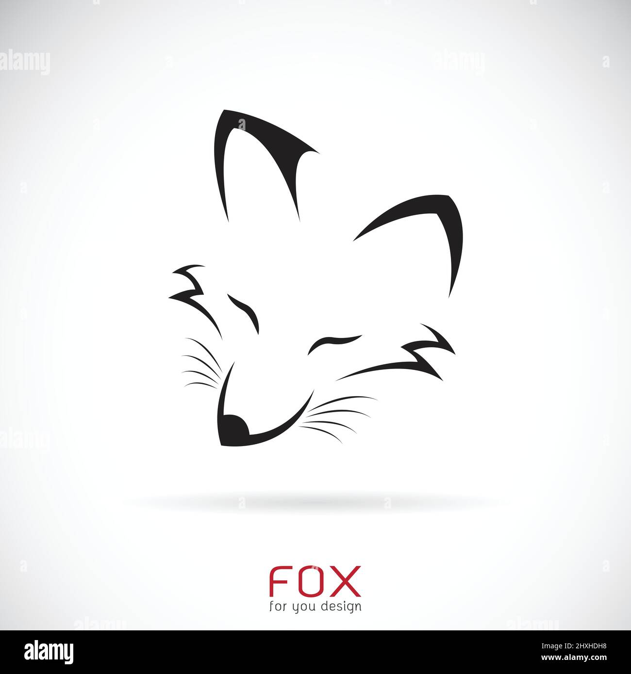 Vecteur d'un motif de visage de renard sur fond blanc, Wild Animals. Illustration vectorielle superposée facile à modifier. Illustration de Vecteur