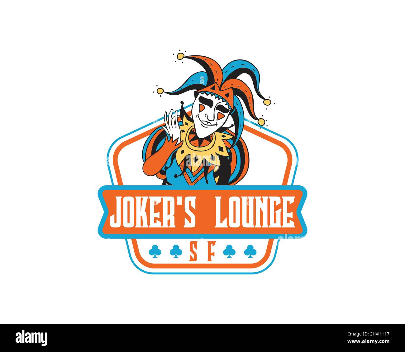 Modèle de conception de logo Joker Mascot Illustration de Vecteur