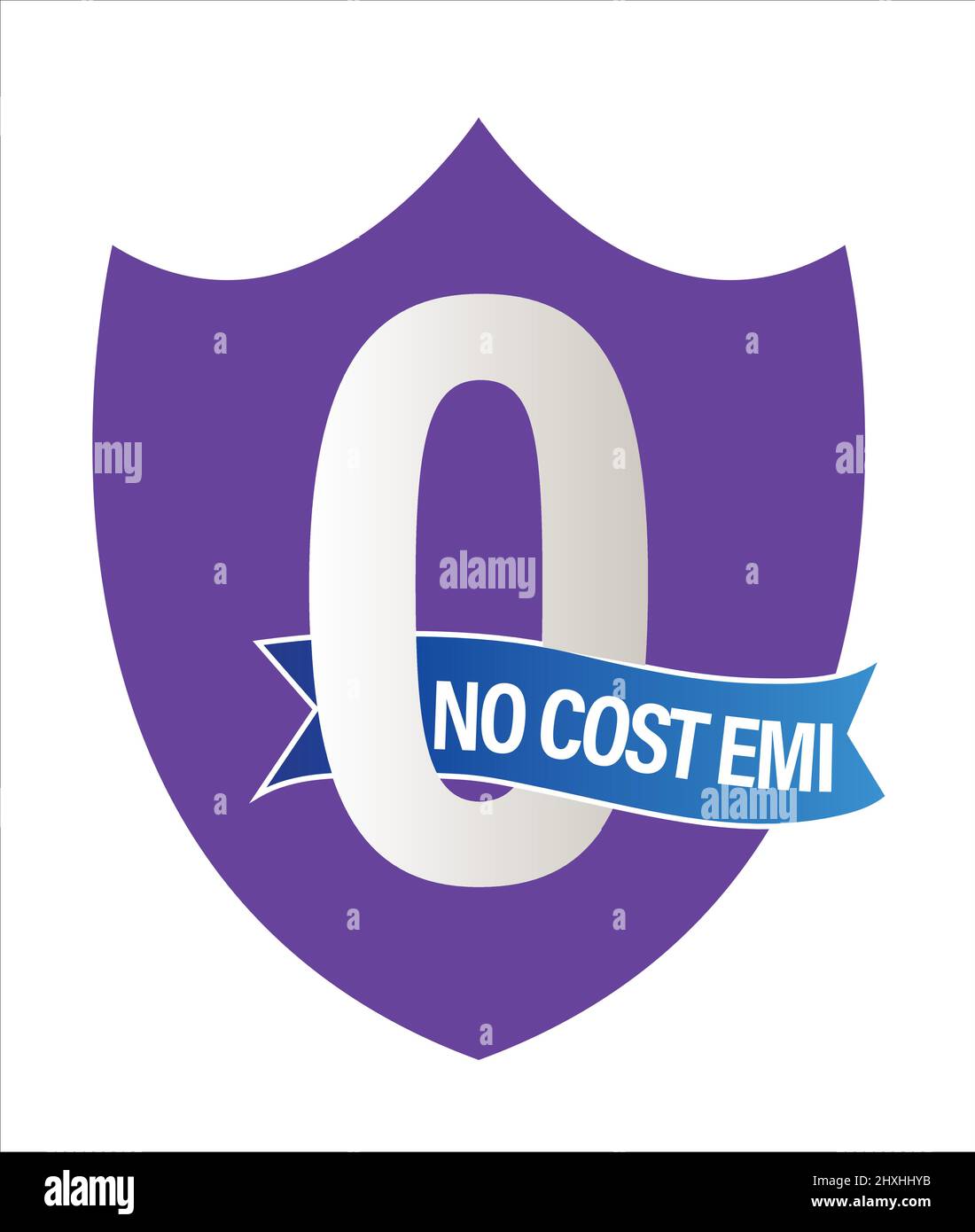 zer percent, sans coût icône de vecteur emi avec bouclier, résumé de la finance. Illustration de Vecteur
