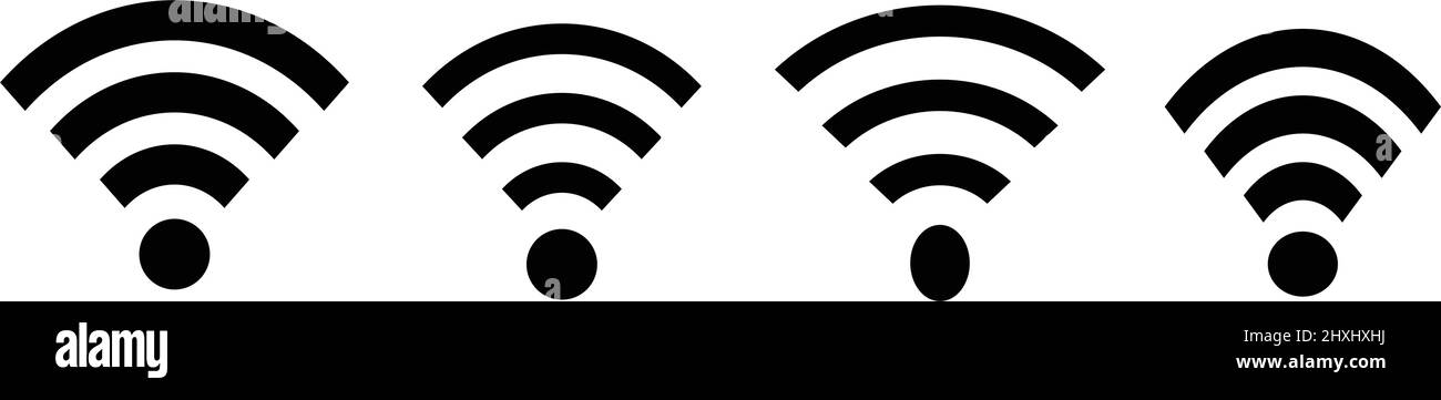 Icône Wi-Fi définie avec une forme différente. Vecteur modifiable. Illustration de Vecteur