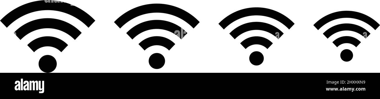 Ensemble d'icônes wifi de différentes tailles. Vecteur modifiable. Illustration de Vecteur