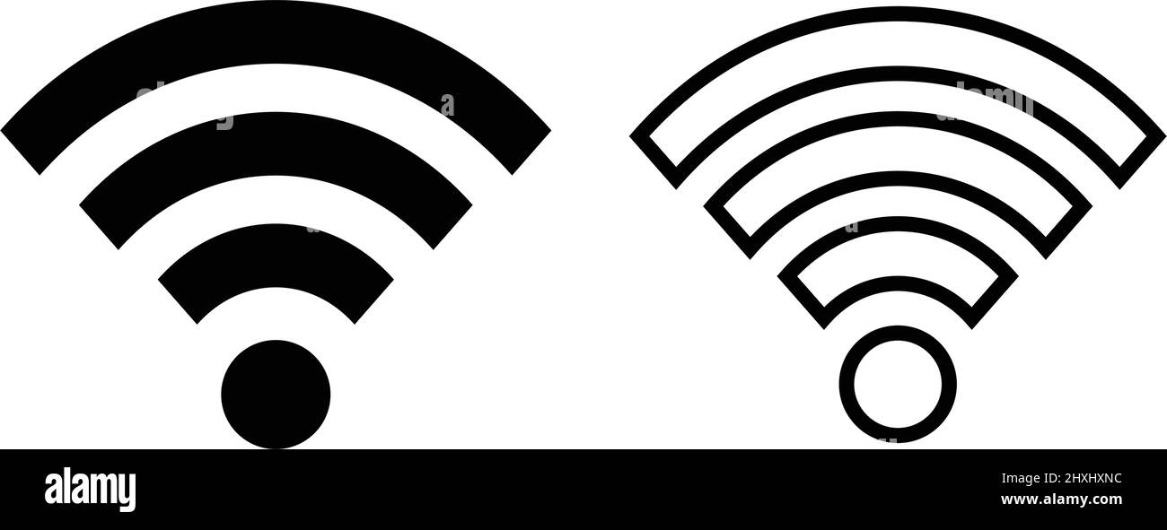 Icône wi-fi monochrome définie. Vecteur modifiable. Illustration de Vecteur