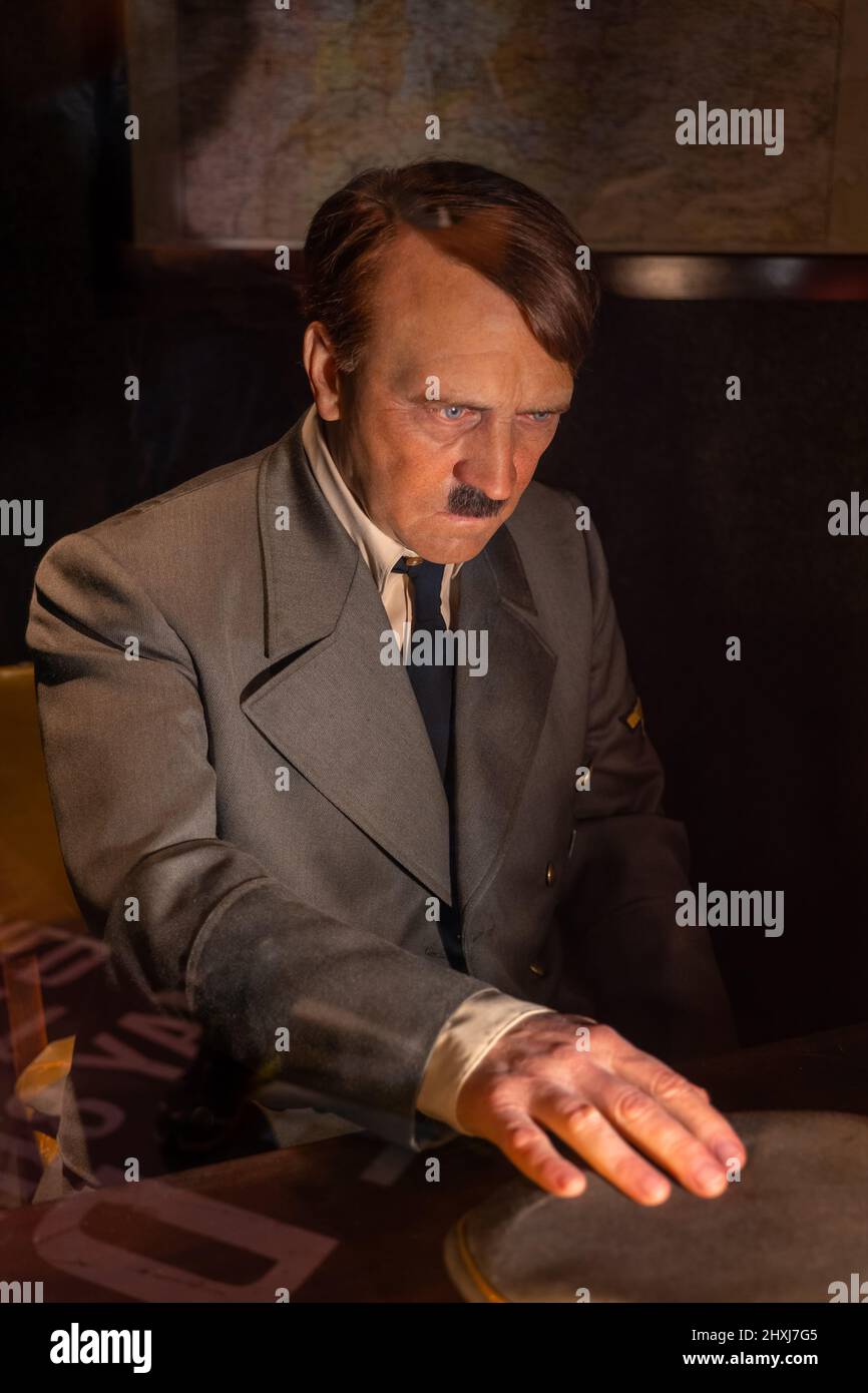 Adolf Hitler cire dans le musée de cire de Madame Tussauds Berlin à Berlin, Allemagne. Banque D'Images