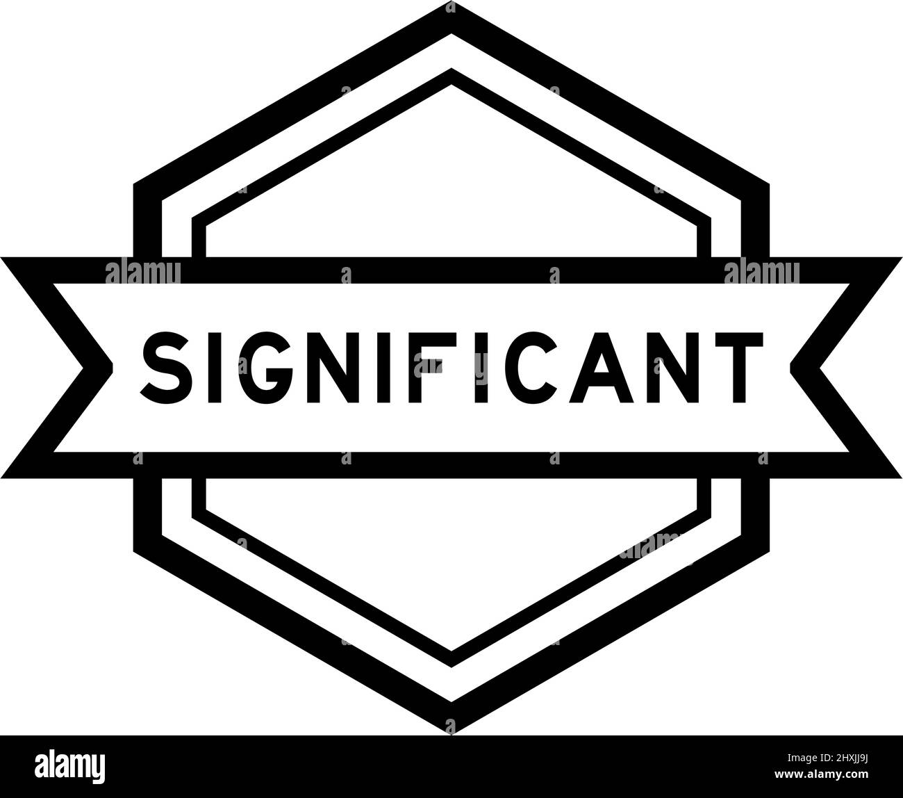 Bannière d'étiquette hexagonale de couleur noire vintage avec mot significatif sur fond blanc Illustration de Vecteur