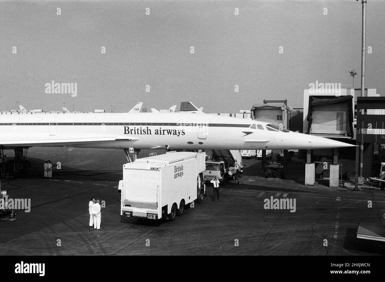 Concorde à l'aéroport de Londres. 24th mai 1976. Banque D'Images