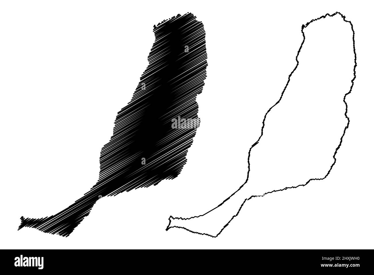 Île de Fuerteventura (Royaume d'Espagne, Îles Canaries) carte illustration vectorielle, scribble sketch carte de Fuerteventura Illustration de Vecteur