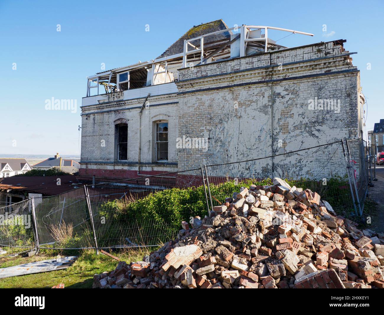 Bâtiment abandonné, Westward Ho!, Devon, Royaume-Uni Banque D'Images