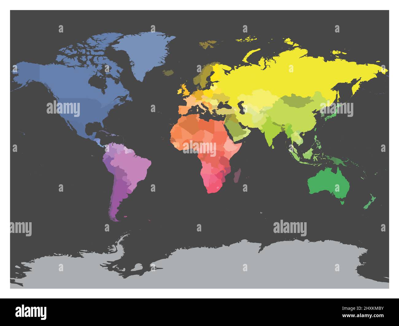 Carte politique colorée du monde Illustration de Vecteur
