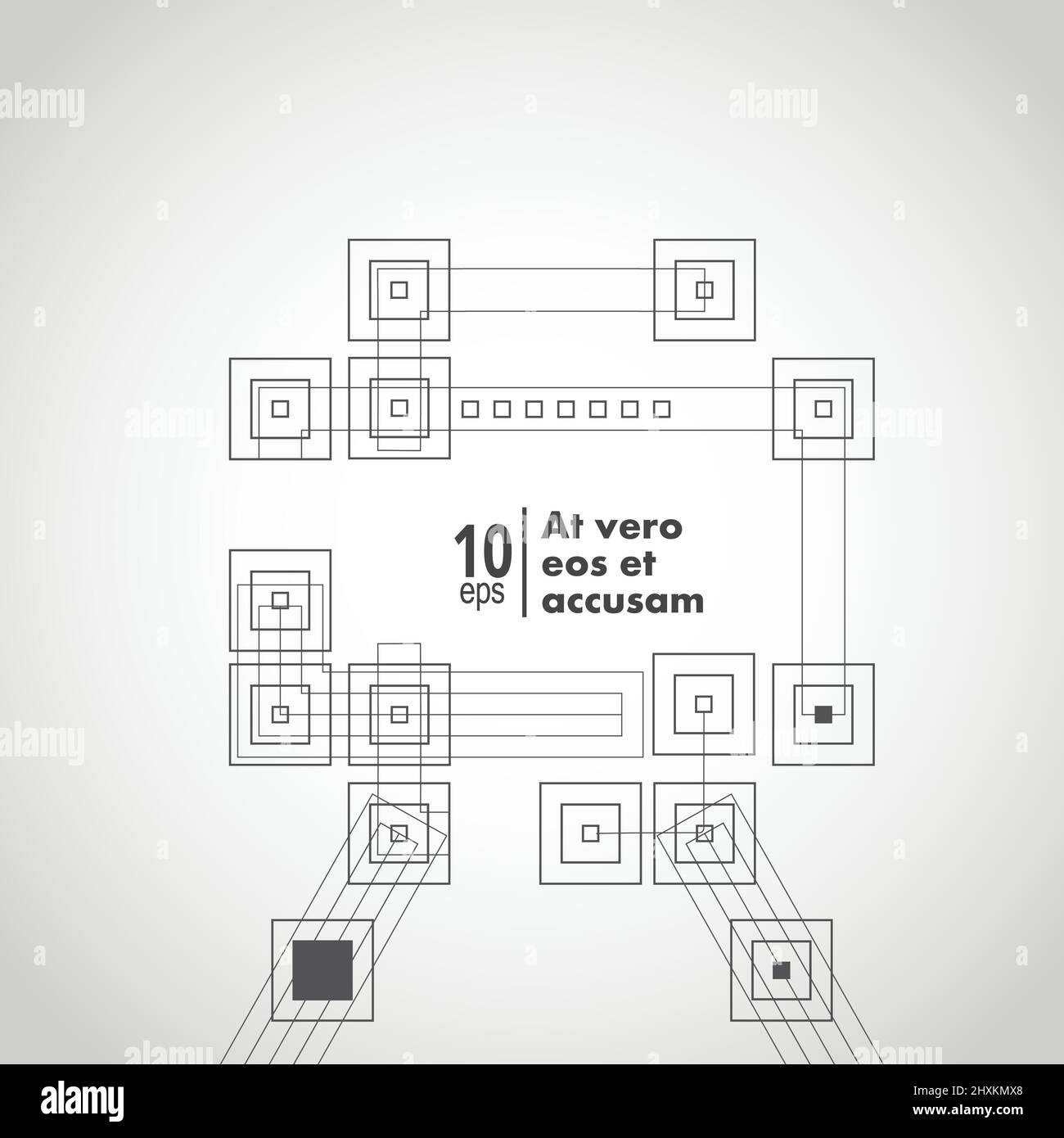 Carrés complexes les uns à l'intérieur des autres. Illustration de Vecteur