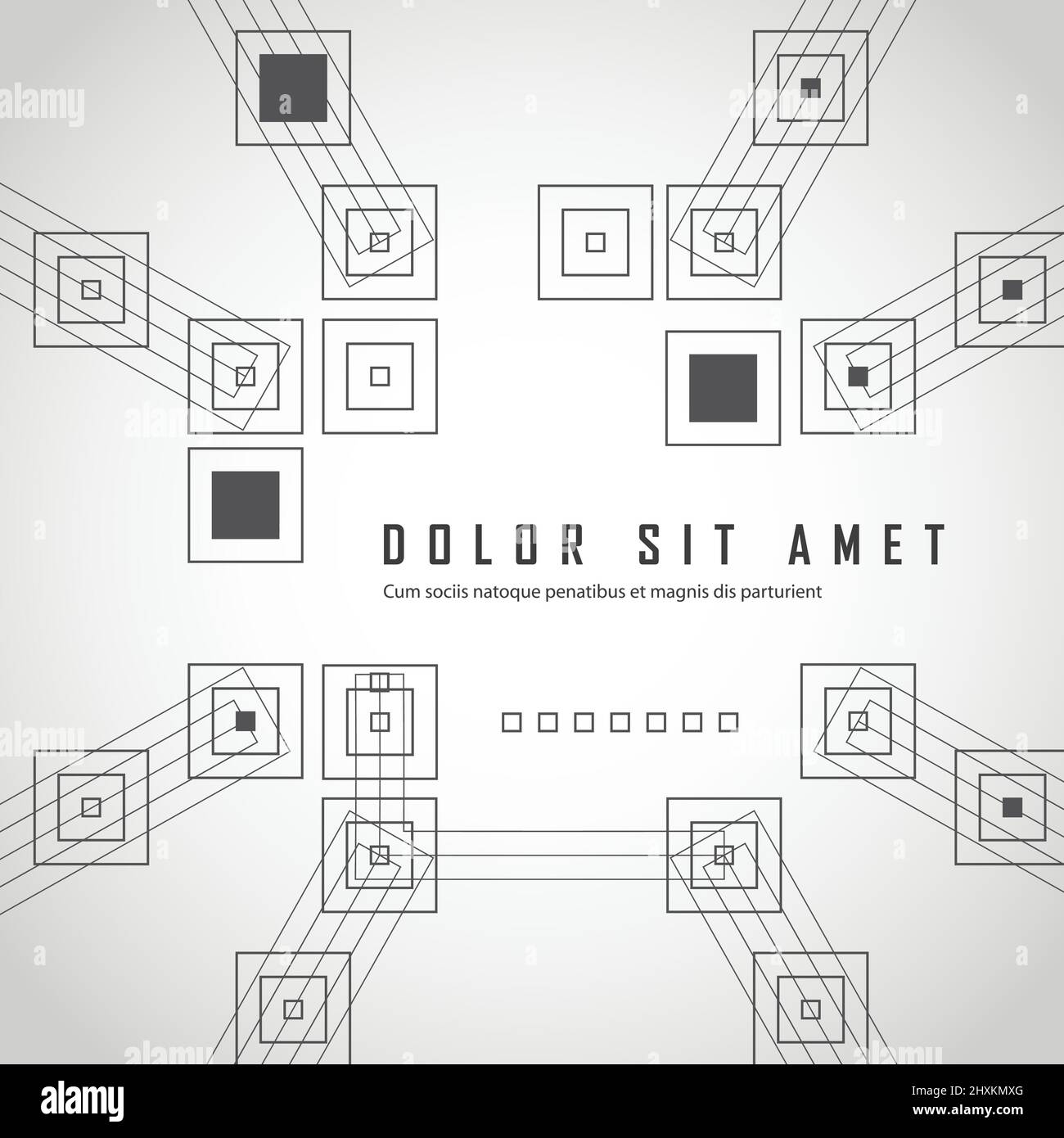 Carrés complexes les uns à l'intérieur des autres. Illustration de Vecteur