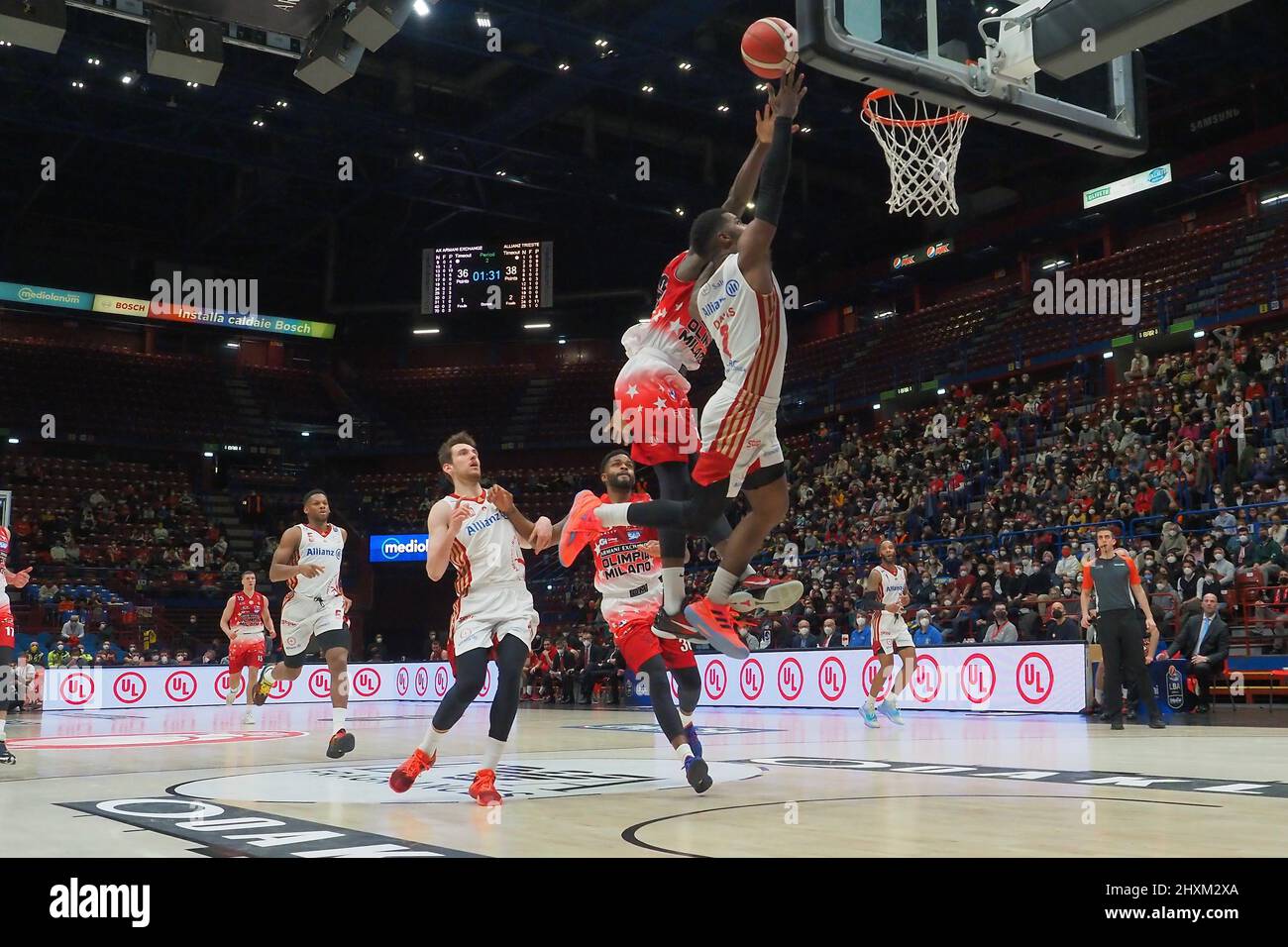 Milan, Italie. 13th mars 2022. Corey Davis Jr (Allianz Pallacanestro Trieste) pendant AX Armani Exchange Milano vs Allianz Pallacanestro Trieste, Italian Basketball A Serie Championship à Milan, Italie, mars 13 2022 crédit: Independent photo Agency/Alay Live News Banque D'Images