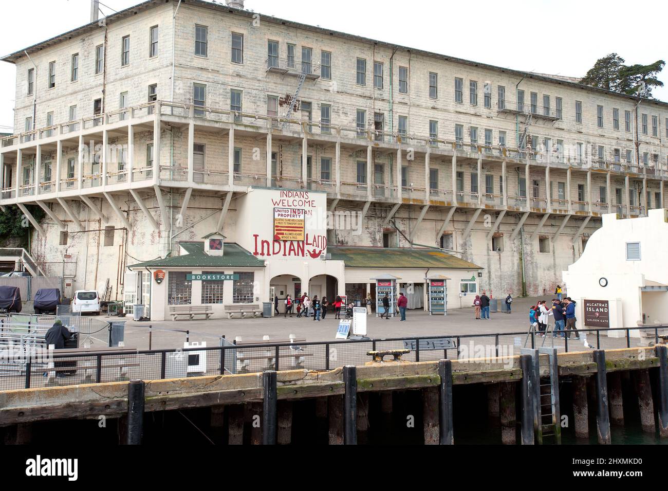 Île d'Alcatraz, entrée au pénitencier fédéral d'Alcatraz. Banque D'Images